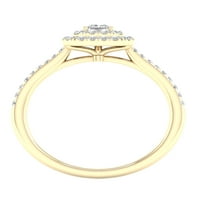Императорски диамантен пръстен с двойно ореол от 10к жълто злато