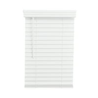 Lotus & Windoware безжични 2 Fau Wood Room Dearning Horizontal Blind, 16 ширина 72 дължина, ярко бяла, релефна