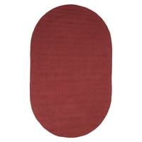 Впечатления parmigianino солиден овален сплетен на закрито зона на открито килим 3 '5', бордо