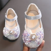Детски обувки модни плоски долни принцеси обувки с диамант единични обувки обувки бебешки ежедневни обувки ежедневно първо ходене