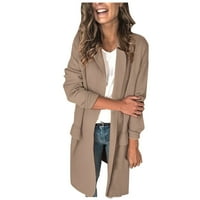 Shpwfbe есенни дрехи за жени блейзери за жени джобни дълги ръкав есен фалшив костюм за свободното време женски палто блейзери за жени бизнес ежедневни каки xxl