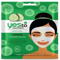 Да за краставици, успокояваща хартиена маска, 0. fl oz