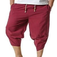 Lumento Men Summer Leasure Jogger панталони Леки панталони Capri Harem, монтирани с теглене на каприс панталон