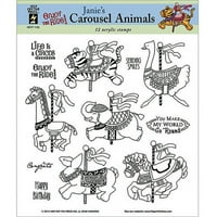 Горещи от акрилните печати на пресата 8 x8 Letse-Janie's Carousel Animals