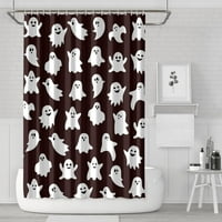 Хелоуин сестри сестри душ завеса оранжева страшна тиквена душ завеса прилеп паяк Уеб водоустойчив душ завеси Комплекти миеща завеса за душ 72 × 72 с куки вани за баня
