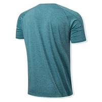 Hoksml мъжки тренировъчни върхове, мъжки бързо изсушаване на тениска с къси ръкави с тениска небрежна тънка стрии спортна тениска горна риза блуза юноши летни върхове
