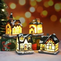 Farfi Xmas Decoration Rugged LED смола осветление DIY Коледна кукла фигурка за спалня