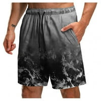 Гувпев за мъжете забавни плажни къси панталони Slim DrimString Black Series 3D отпечатани къси панталони с джобове - Grey XXL
