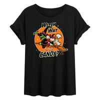 Disney - Години на чудото Хелоуин - Witch Way to Candy - Juniors Идеална тениска на мускулна мускулатура