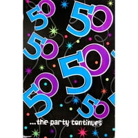 Партито продължава 50-ти рожден ден пластмасова покривка за маса-парти консумативи