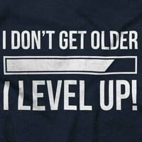 Не остарейте I Level Up Gamer Crewneck Тениски момче момиче тийнейджър Бриско Брандс x