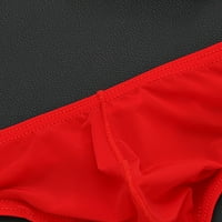 Aayomet Men Boxers Мъжки памучно разтягане на бельото за бельо Широки широки ленти за талии, червен XL