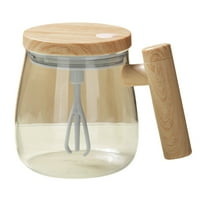 Автоматична чаша за смесване Мултифункционална електрическа разбъркване на кафе с дървена дръжка Автоматична чаша самостоятелно заглавие за
