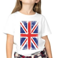 Британски флаг Лятна печат с къс ръкав Модна ежедневна детски тениски бебешки дрехи