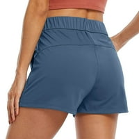Къси панталони за жени Плюс размер шорти за жени плажни шорти модни шезлонги Светло синьо, 2ХЛ