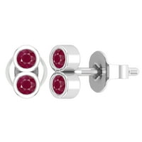 DazzlingRock Collection Round Ruby Vertical Stone Style Style Oblings за нея в 10K бяло злато