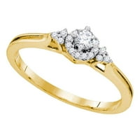10k жълто злато кръгло диамантен пасианс обещание пръстен cttw