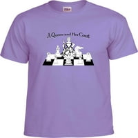 Шах: кралица и нейния двор, шахматна тениска, шахматна риза; жени, момичета, мама