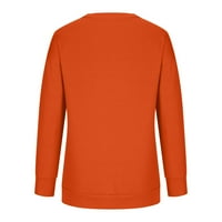 Блузи за жени хлабав годни есента клирънс отпечатани Екипажа врата оранжеви върхове Размер 2ХЛ