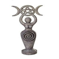 Спиралната богиня Тройна луна Пентакъл Фигурина Wiccan Witch Decoration Нова