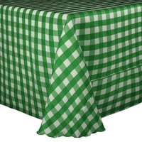 Крайна Текстилна овална Полиестерна карирана покривка-за пикник , на открито или на закрито за парти, лимон и бяло