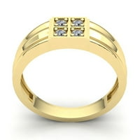 1Carat кръгла изрязана диамантена мъжка фантазия годишнина годежен пръстен солидна 10k роза, бяло или жълто злато H Si2