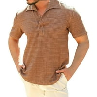 Мъжки поло ризи Мъжки модни пролетта лято ежедневни къси ръкав ревера риза с цип от голф ризи за мъже