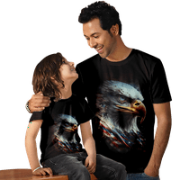 Ризи 3D печат на детски ризи Орел Графични големи и високи деца облекло, 90