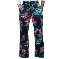 Haite жени панталони еластични талии палацо панталони флорални щампани дъна плаж