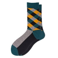 Компресионни чорапи за мъже и жени, карирани контраст цвят женски чорапи памучни чорапи