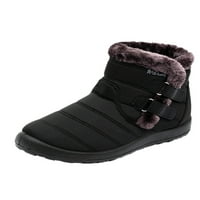Harsuny Snow Boots for Women Топли обувки Неплъзнете удобно издърпване на зимни ботуши на глезена Черно 6.5