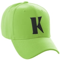 Daxton структурирана крива козирка Bill Baseball Hat 3d Капитална азбука Писма, Kelly Hat White Letter J