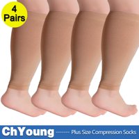 4х Плюс размер чорапи за поддръжка на ръкавите на краката за жени мъже широки ръкави за компресия комфорт градуирана компресия и успокояващ релеф, двойки, 4х-Големи
