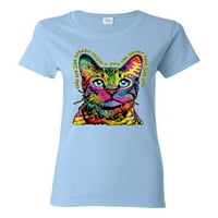 Котките са като картофени чипове цветни дъгови котки любители на животни Женски графична тениска, лилава, малка