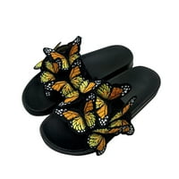 Zpanxa чехли за жени летен лък-възел бродиран джапанки плоски обувки джапанки за жени жълти 38