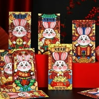 Anvazise китайски червени пликове Карикатура година на заешките червени пакети за фестивален парти стил F