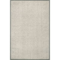 килим от естествена текстурирана вълна, 10 '14', крем
