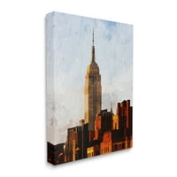 Спила индустрии Empire State Building Cityscape Town & City Painting Gallery Wrapped Canvas Print Wall Art