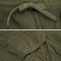 Мъжки много джобни тегли за леки ластични талии армейски товарни къси панталони