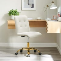 Modway Prim без въоръжение Velvet Office Office In Gold Ivory