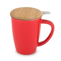Бейли червена керамична чаша за чай и инфузьор от Пинки нагоре