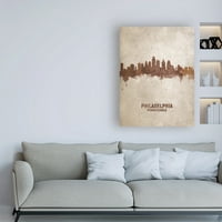 Изящно изкуство 'Филаделфия Пенсилвания ръст Скайлайн' платно изкуство от Майкъл Томпсет
