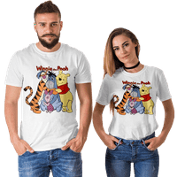 Семейство за съвпадение на риза Winnie the Pooh Summer Tops Стилен тениска с късо ръкав на екипажа мама и мен, татко и син, бебе, ваканционна колекция висококачествени тениски, възрастни-XL