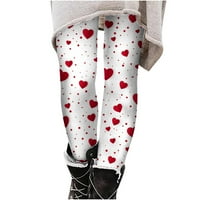 Просвет на авиобаза Небрежно отпечатани йога панталони Рунени гамаши за жени за жени с висока талия еластични топли топлинни панталони еластични гамаши панталони червени s