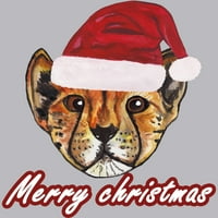 Коледен гепард Мъжки атлетичен Хедър крем Графичен потник - дизайн от хора м