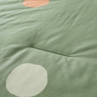 Праскова листа супер мек памук 3-парче Утешител комплект с Шамс, пълна кралица, цветна точка