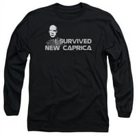 Тревко БСГ & аз оцелях Нова Каприка възрастен Памук Дълъг ръкав 18-тениска, черно-голяма