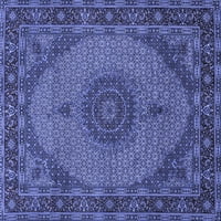 Ahgly Company Indoor Rectangle Medallion Blue Traditional Area Rugs, 7 '9'