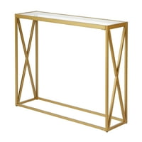 Evelyn & Zoe Arlo Brass Finish Console Table