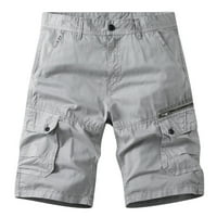 Mikilon Work Shorts за мъже Мъжки ежедневни чисти цветове на открито джобни плаж работен панталон товарни къси панталони Панталони къси къси панталони за мъже в продажба